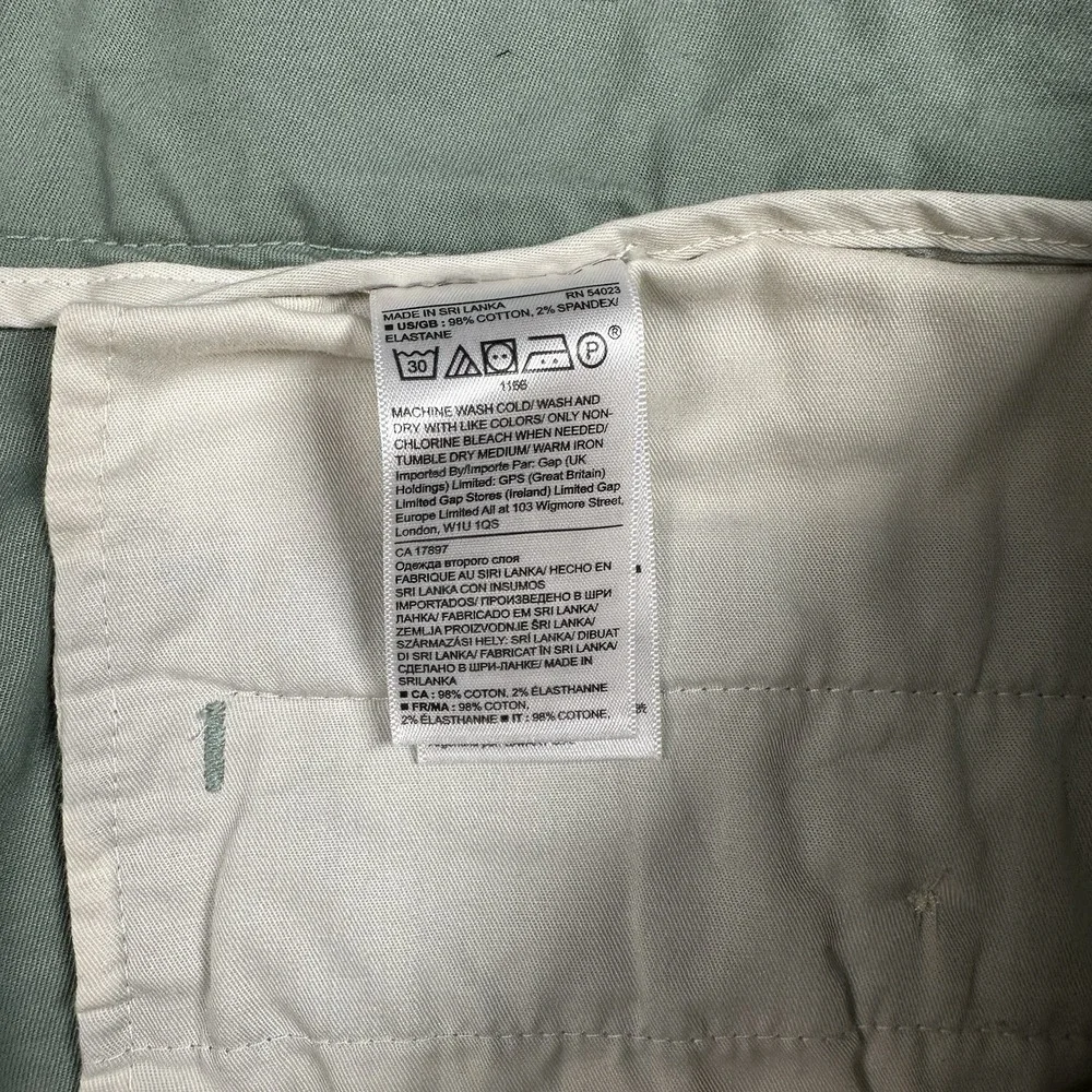 Banana Republic Emerson Shorts 44 Light Green Cotton‎ Stretch Chino Men